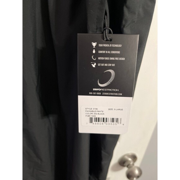Zero Restriction Packable Pants Size XXL Black New With Tags - Picture 7 of 9